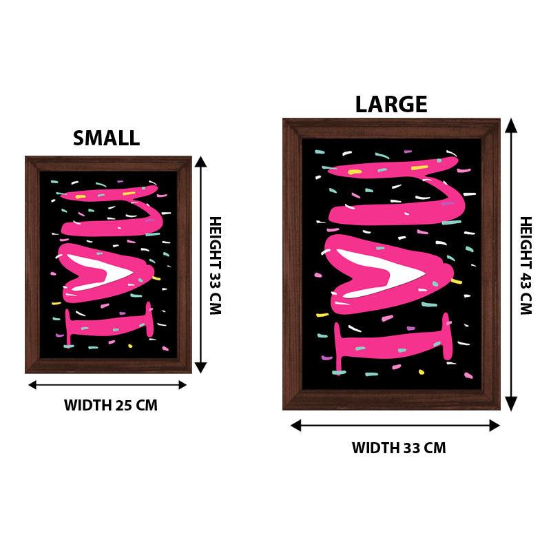 "LOVE" Bold Pink and Black Wall Art – Minimal Valentine Typography Poster