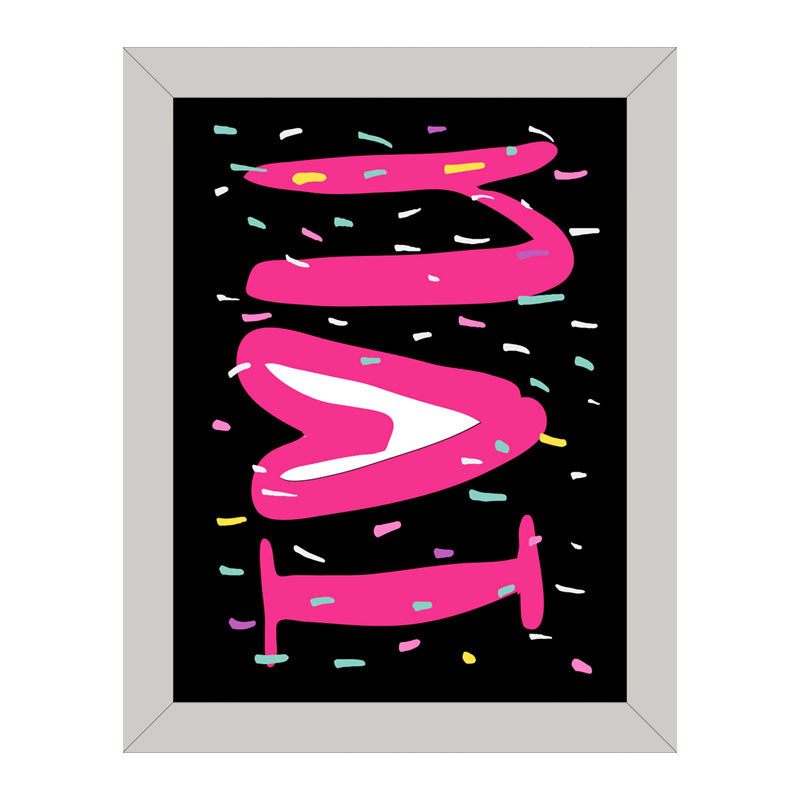 "LOVE" Bold Pink and Black Wall Art – Minimal Valentine Typography Poster