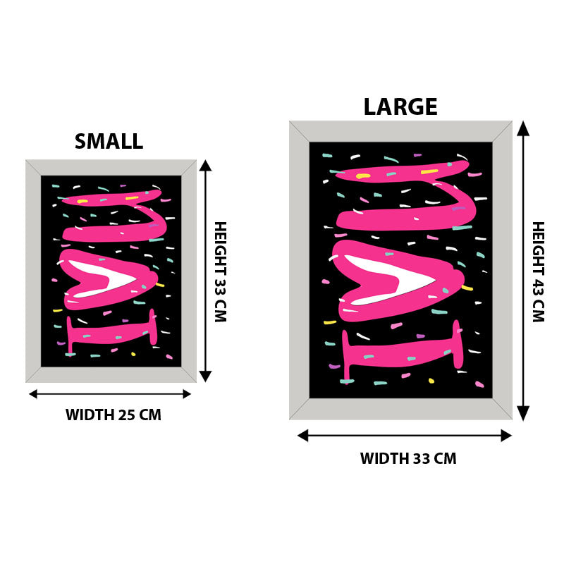"LOVE" Bold Pink and Black Wall Art – Minimal Valentine Typography Poster